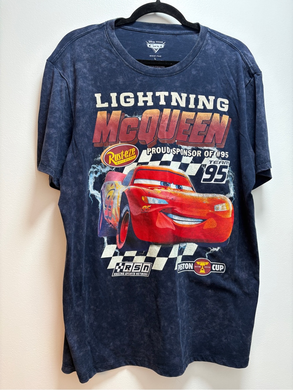 Disney Lightning McQueen Graphic Tee - Navy Mineral wash - Cars